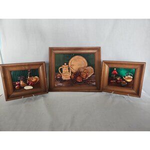 Copper Still Life R. Dehl Coppercraft Fruit Wine MCM Farmhouse Country Set 3
